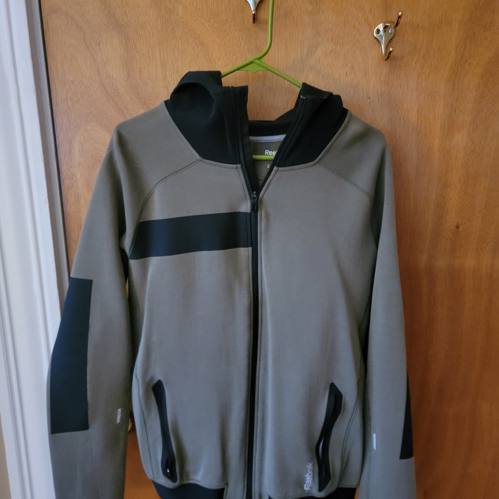 Reebok Two-Tone Green and Black Hoodie Jacket